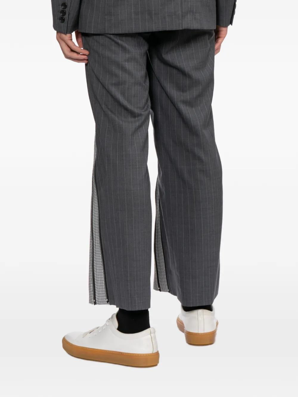 Comme des Garçons Homme Plus Broek met patchwork en rits Grijs