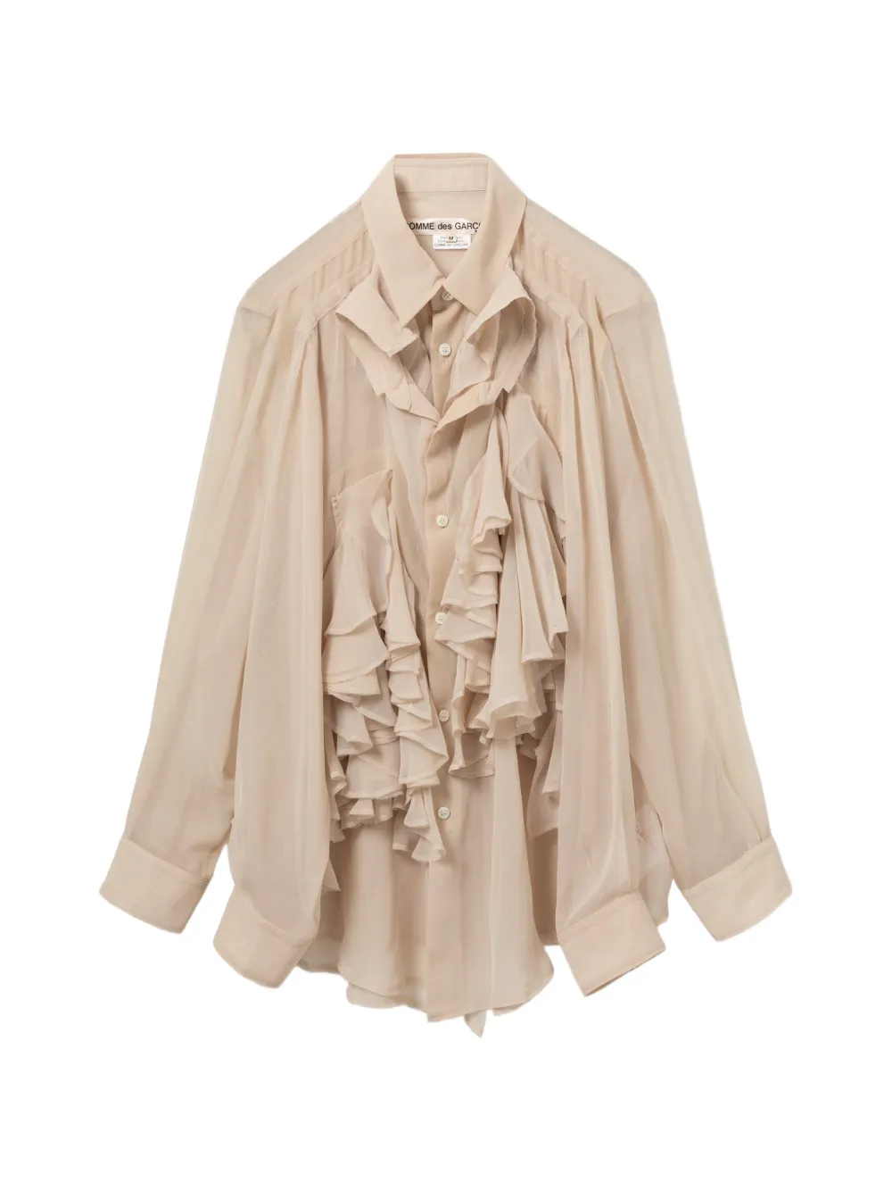 Comme Des Garçons Blusa con ruches - Toni neutri