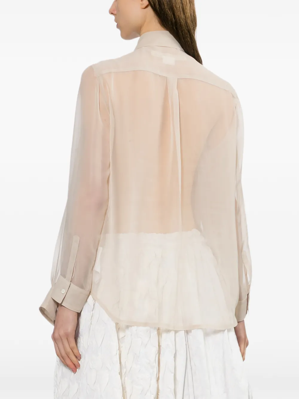 Comme Des Garçons Shirt met ruches Beige
