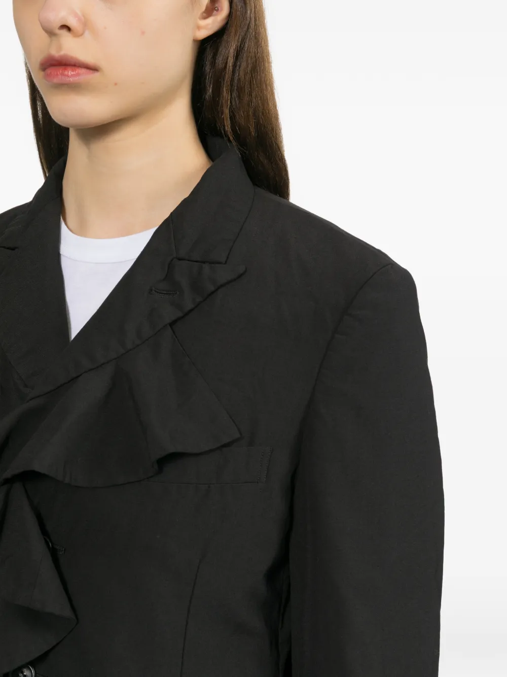 Black Comme Des Garçons Blazer met ruches Zwart