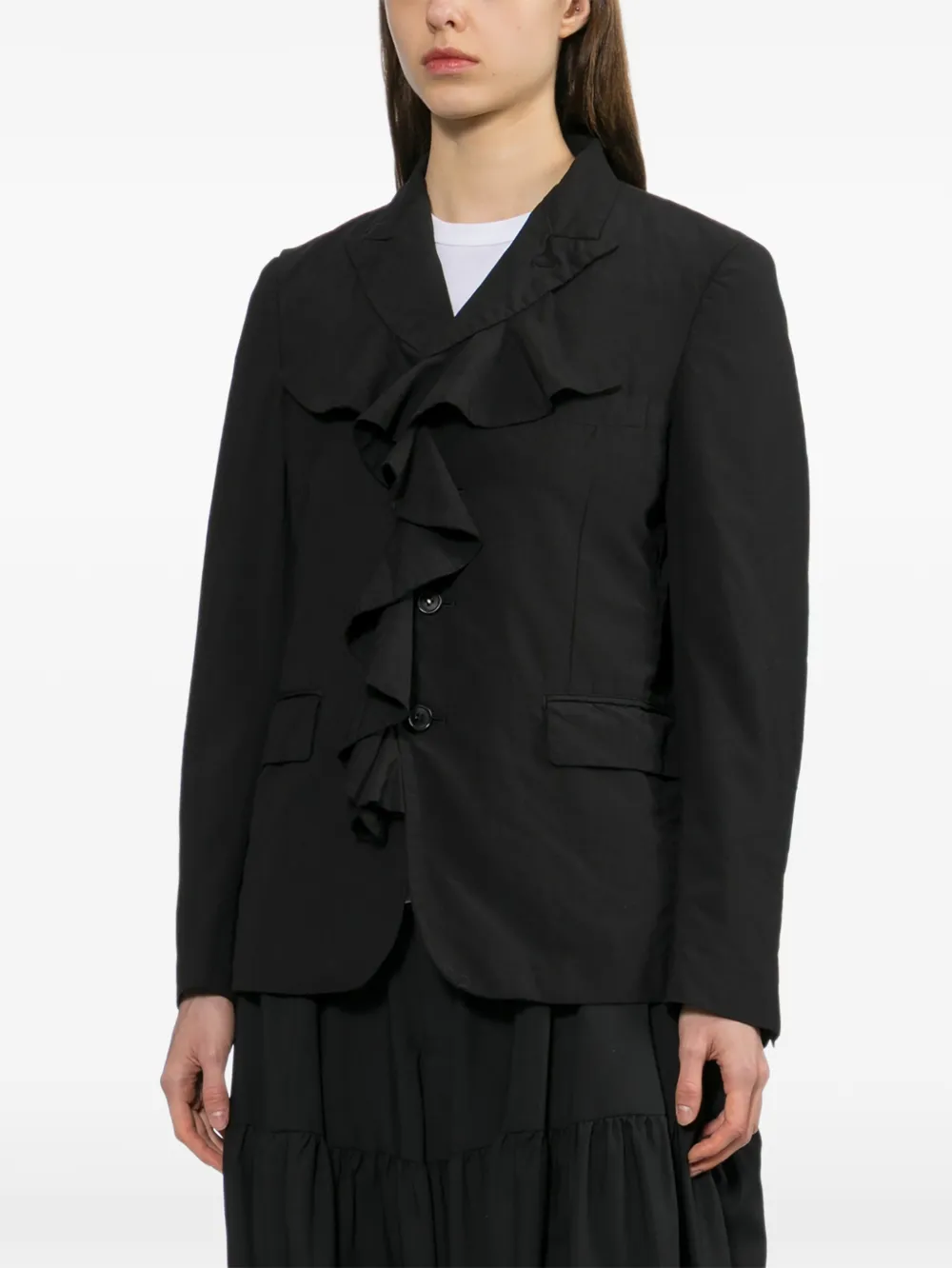 Black Comme Des Garçons Blazer met ruches Zwart