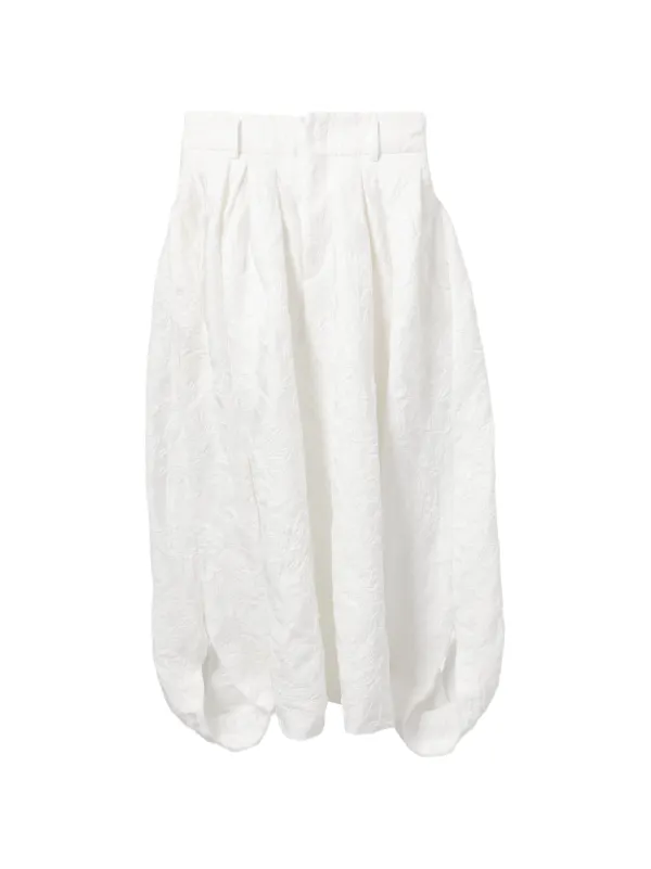 Comme des Garçons Floral-embroidered Cropped Trousers in White