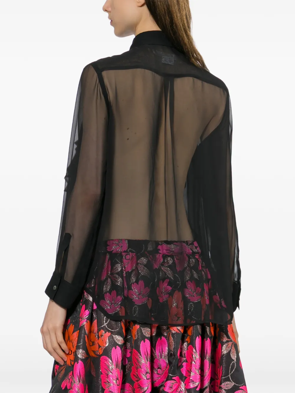 Comme Des Garçons Blouse met ruches Zwart