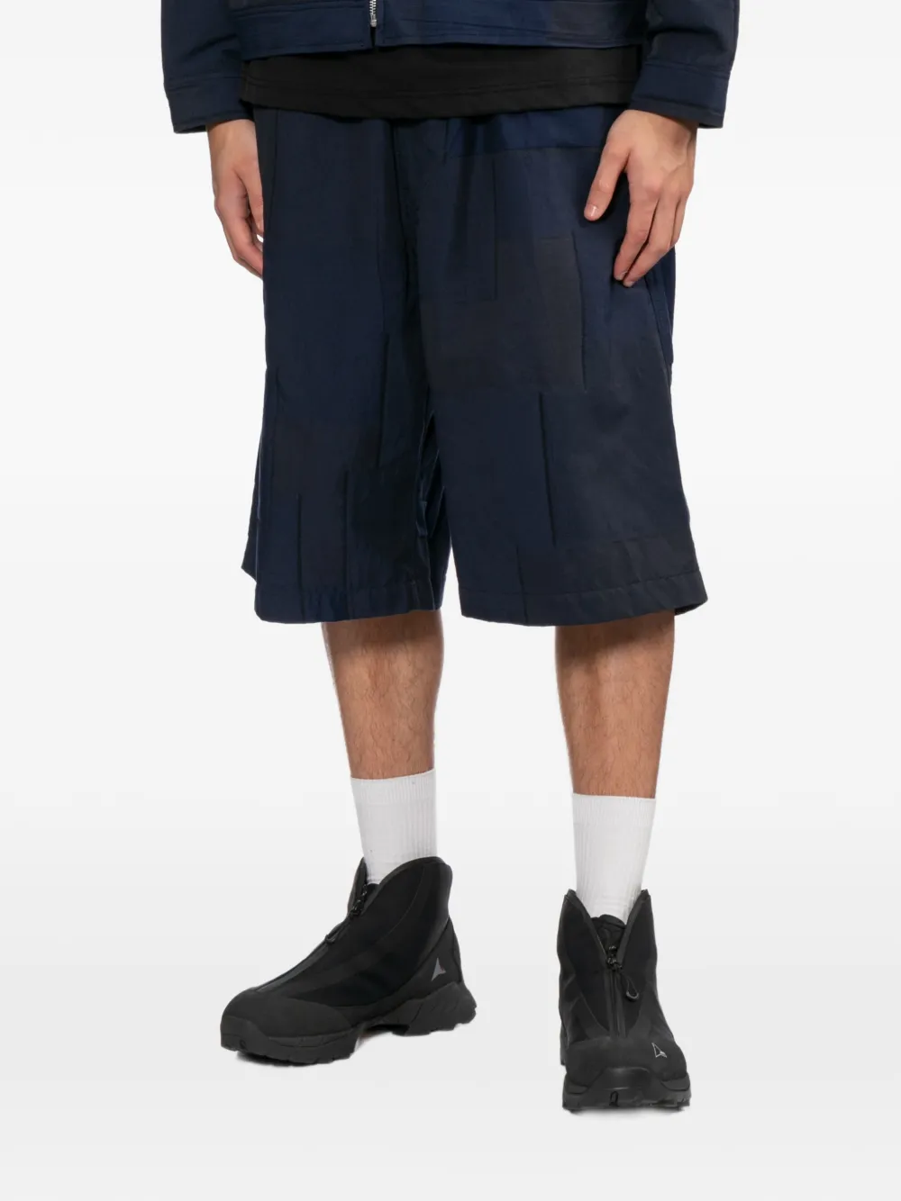  Comme Des Garçons Homme Bermudas Con Diseño Patchwork - Azul 