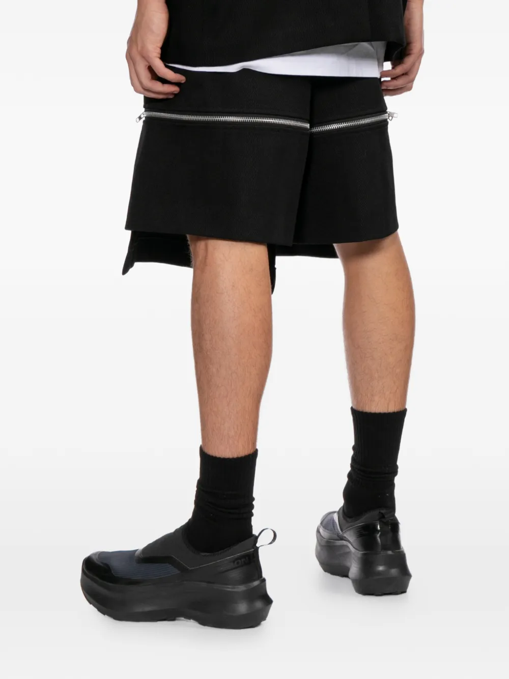 Black Comme Des Garçons Shorts met ritsdetail Zwart