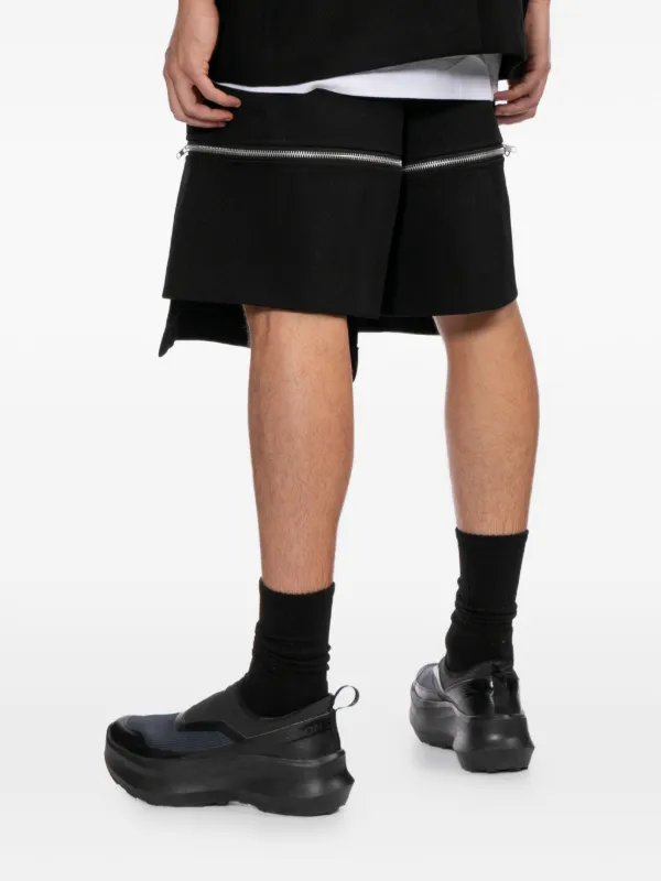 Black Comme Des Garçons ジップディテール ショートパンツ | ブラック