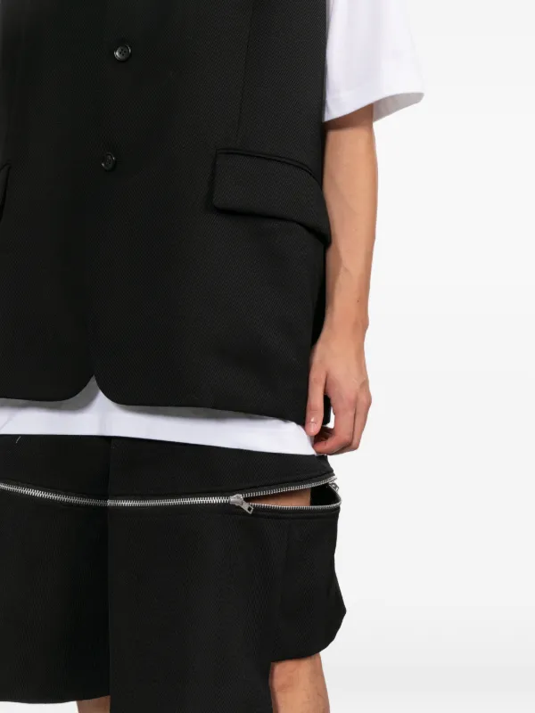 Black Comme Des Garçons zip-detail Shorts | Black | FARFETCH AO