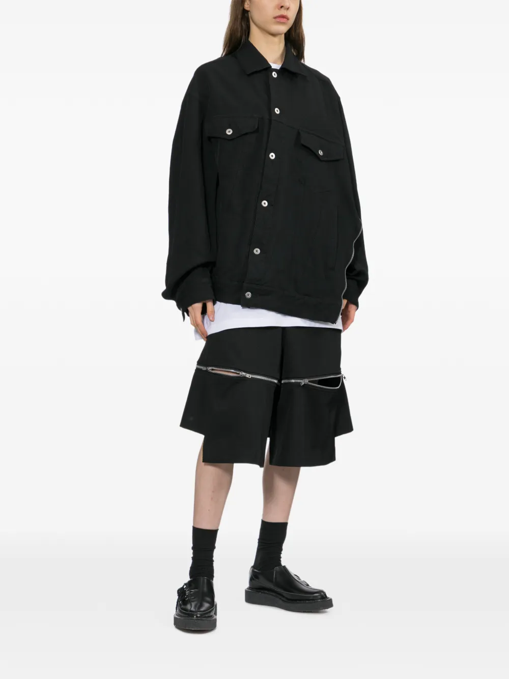 Black Comme Des Garçons Shorts met ritsdetail Zwart