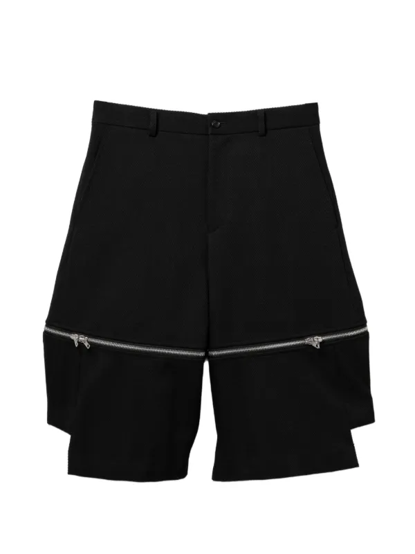 Black Comme Des Garçons zip-detail Shorts | Black | FARFETCH UK