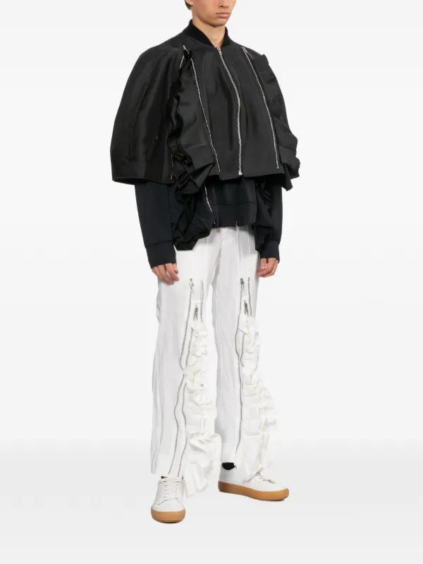 Comme Des Garçons Homme Plus Ruffled Cropped Jacket | Black