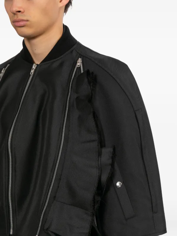 Comme Des Garçons Homme Plus Ruffled Cropped Jacket | Black