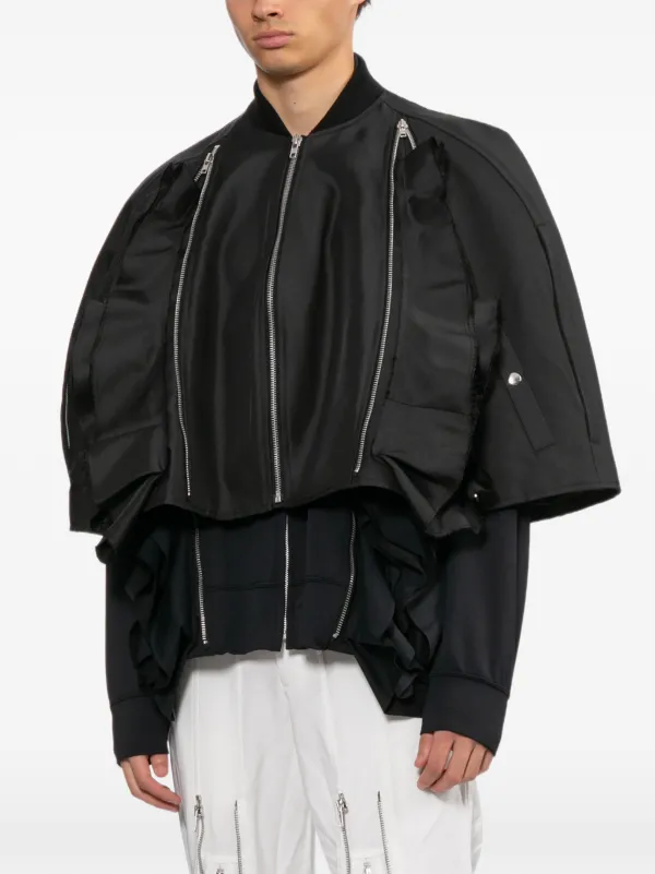 Comme Des Garçons Homme Plus Ruffled Cropped Jacket | Black