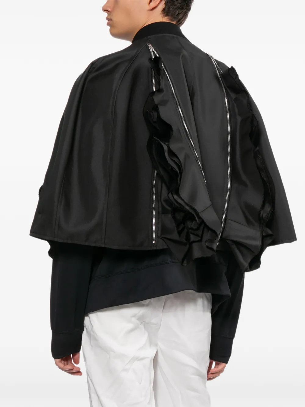 Comme des Garçons Homme Plus Cropped jack met ruches Zwart
