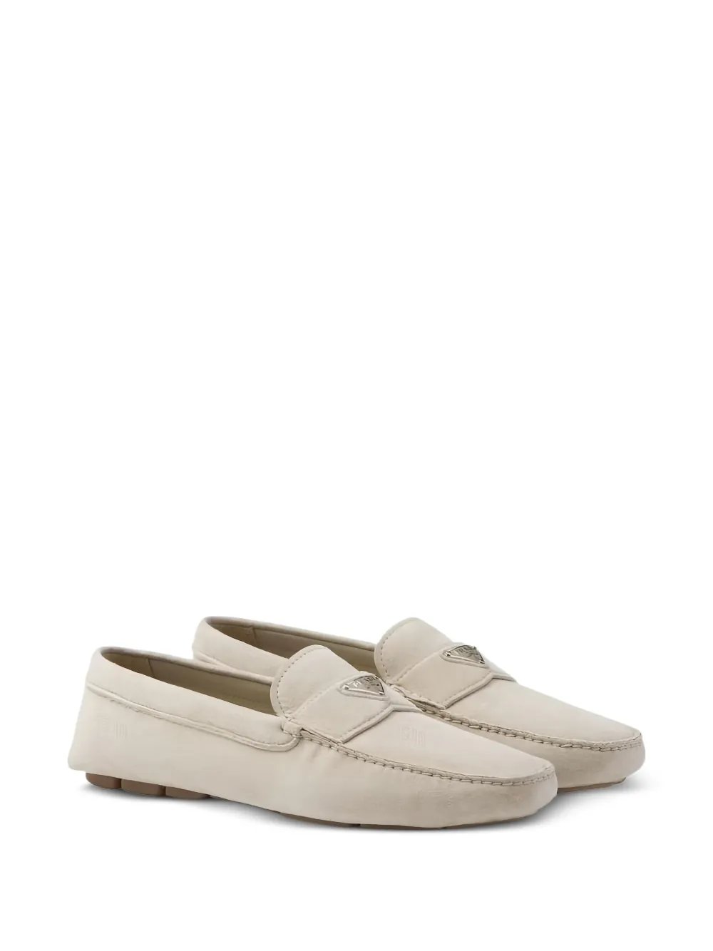 Prada logo-plaque loafers - Toni neutri