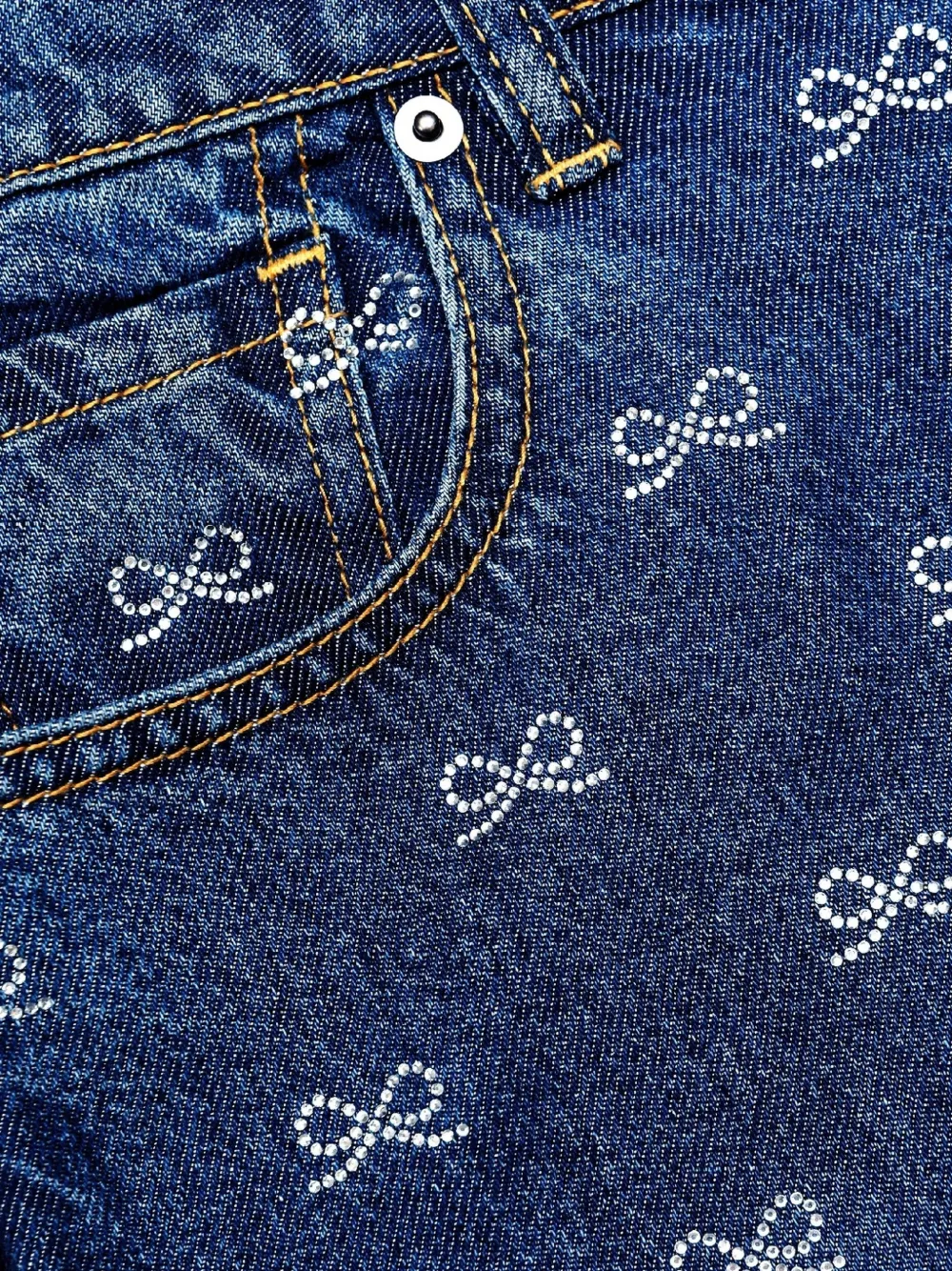 Self-Portrait Jeans verfraaid met strik Blauw