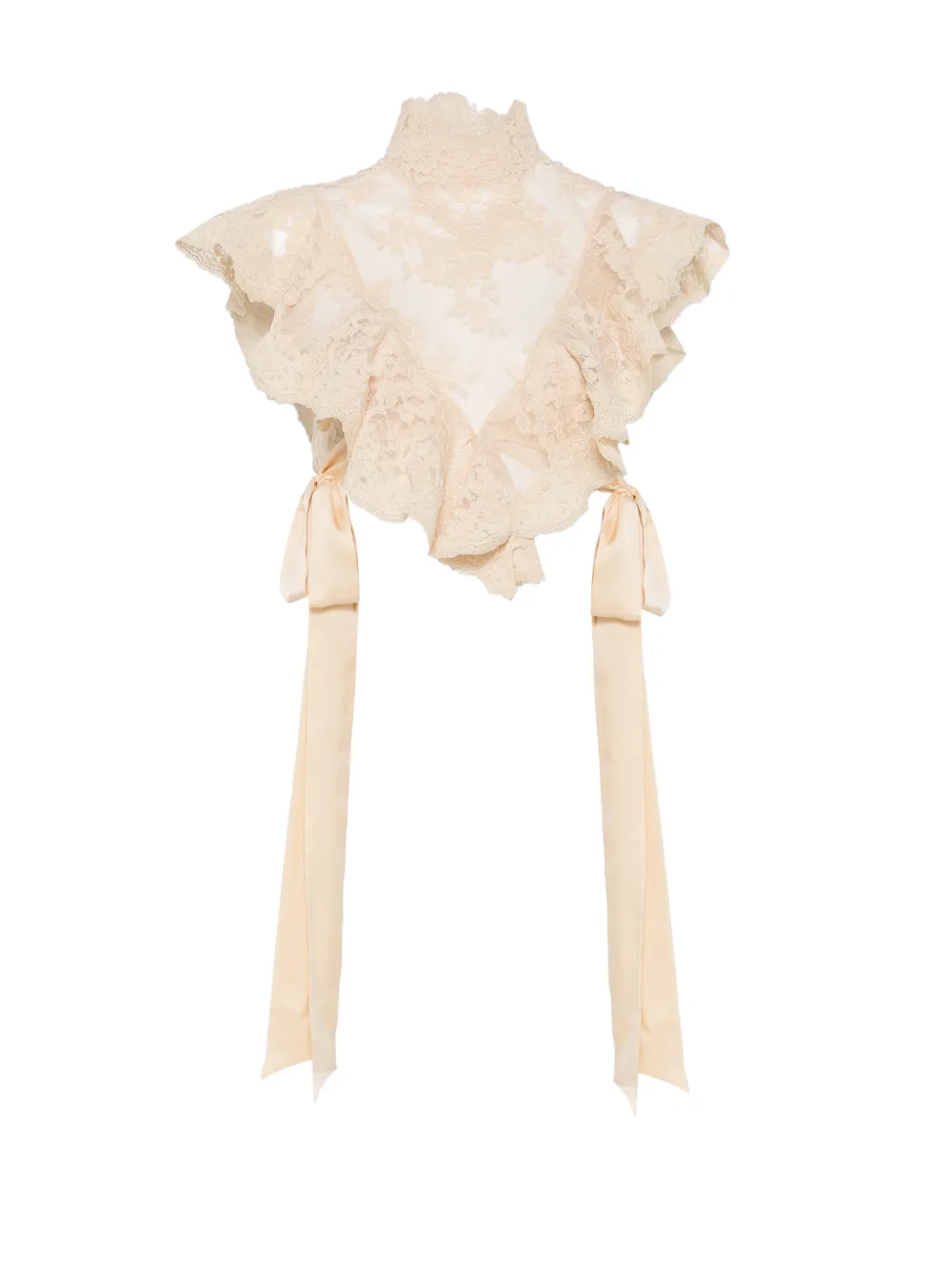 ZIMMERMANN Luna lace ruffled top - Toni neutri
