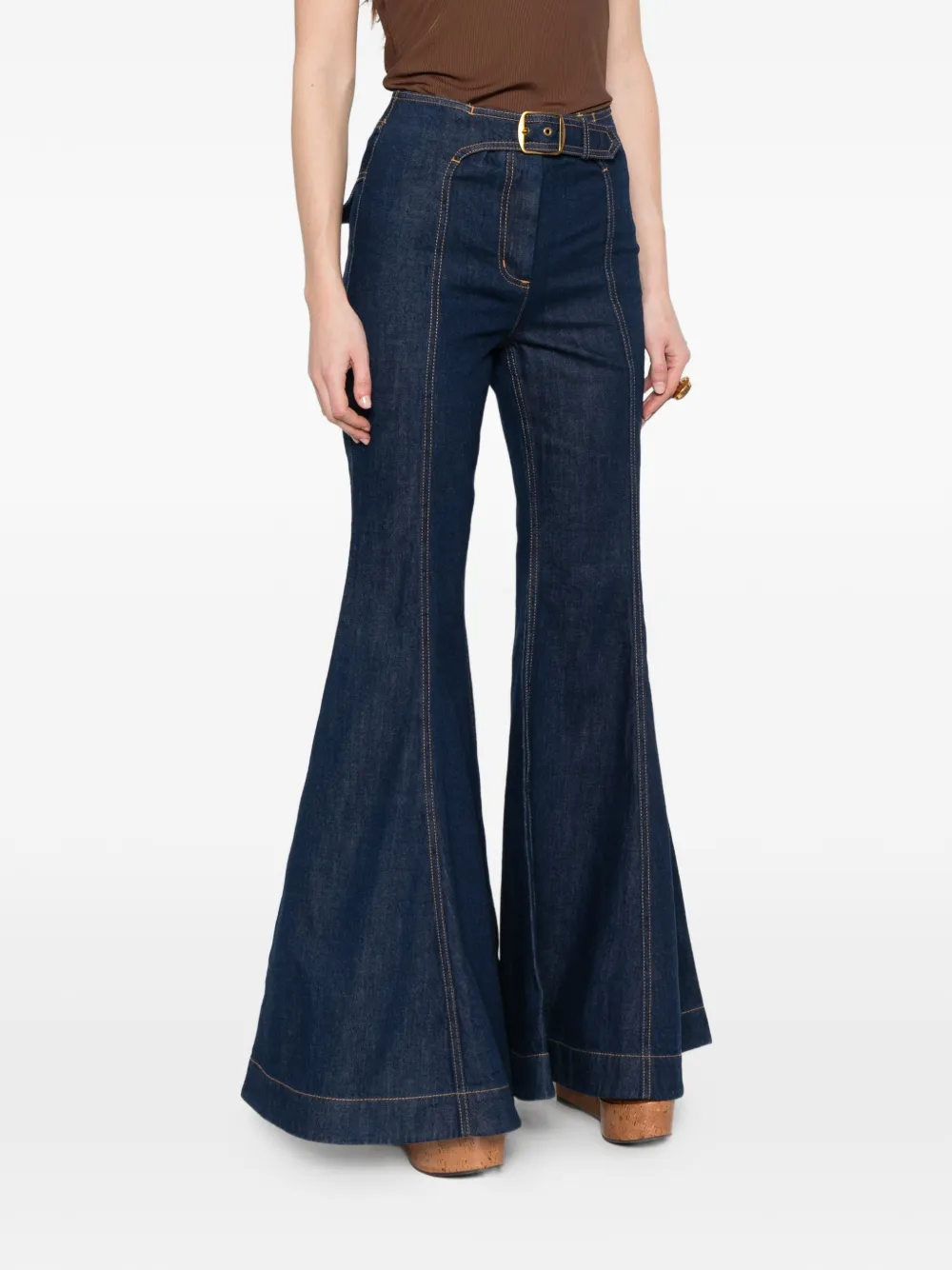ZIMMERMANN Luna jeans met riemdetail Blauw