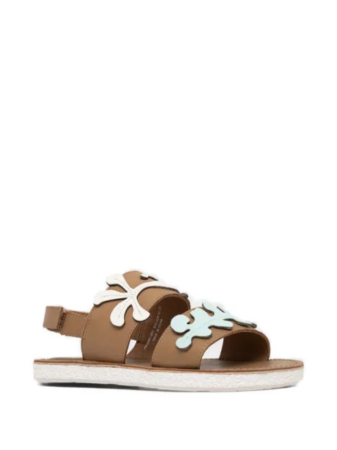 Camper Kids Twins leaf-patch touch-strap sandals