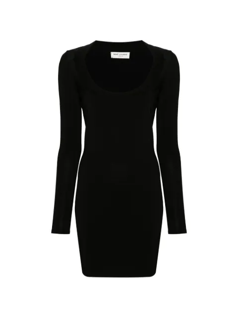 Saint Laurent vestido corto tejido de canalé