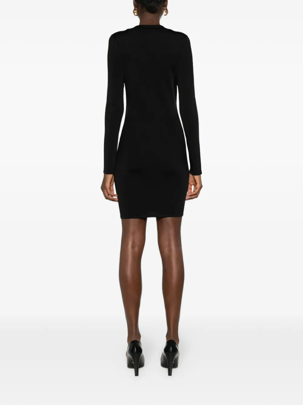 Saint Laurent Ribgebreide mini-jurk Zwart