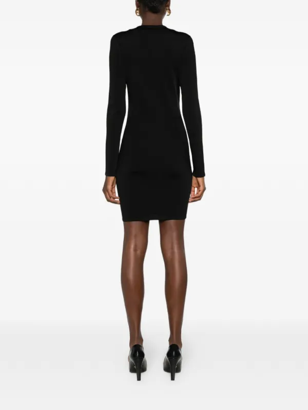 saint laurent knitted mini dress Décolleté In Knit - Black - Women rose black dress ysl