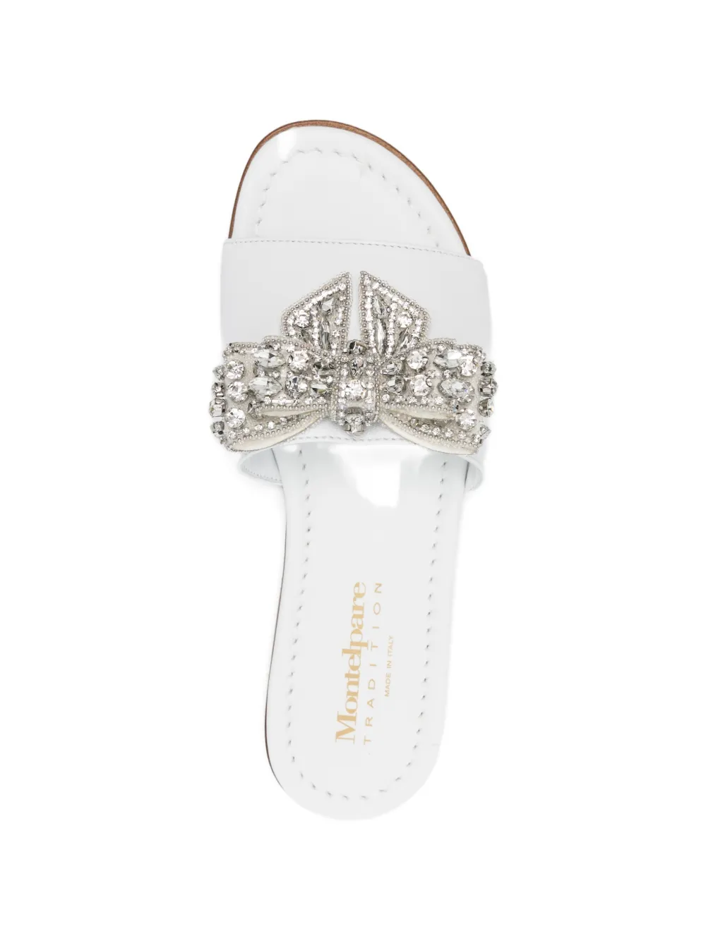 MONTELPARE TRADITION embellished bow sandals Wit