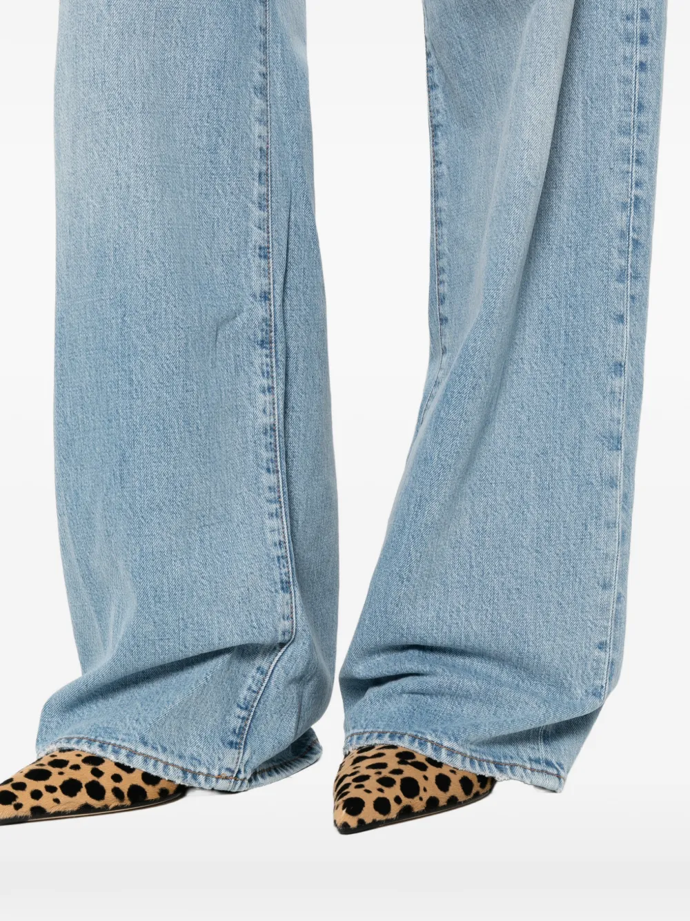 FRAME Off Duty Stroll denim straight jeans Blauw