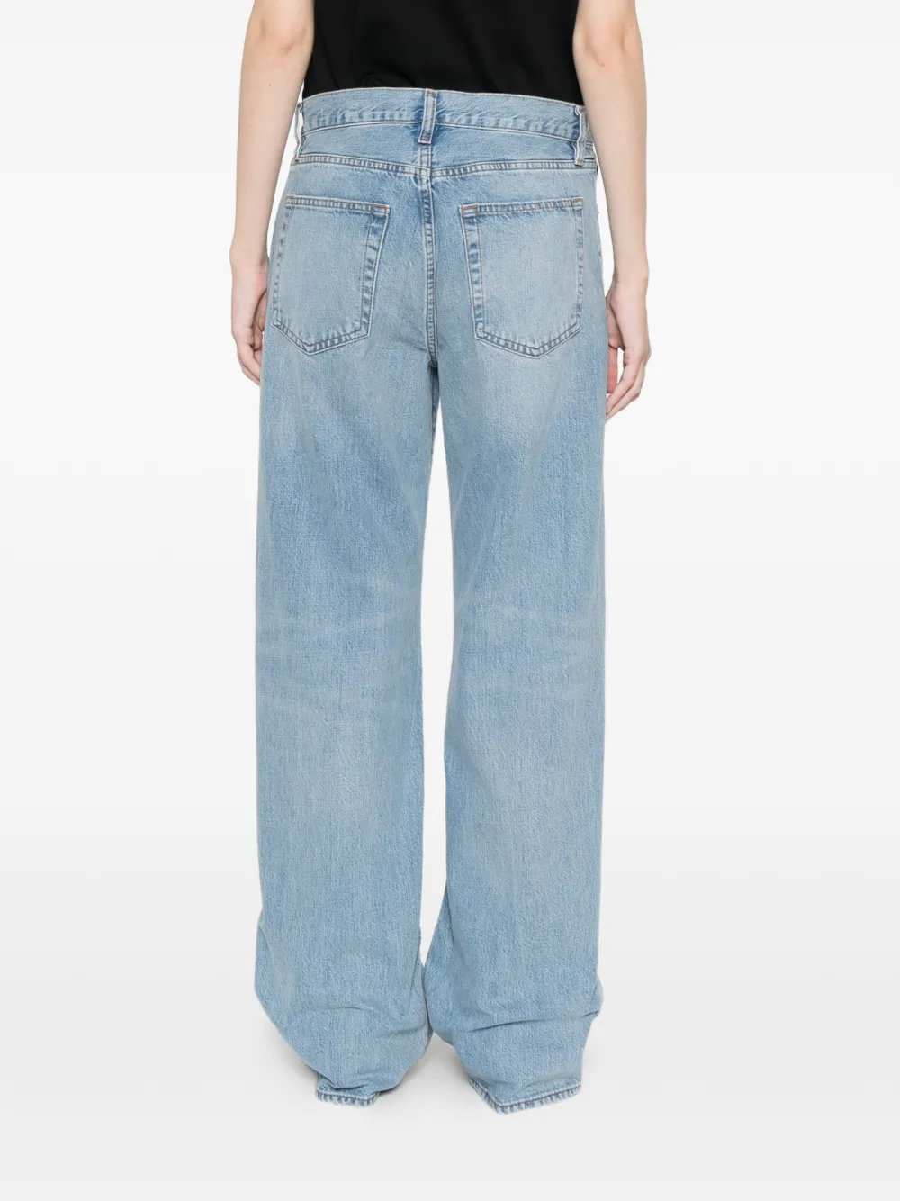 FRAME Off Duty Stroll denim straight jeans Blauw