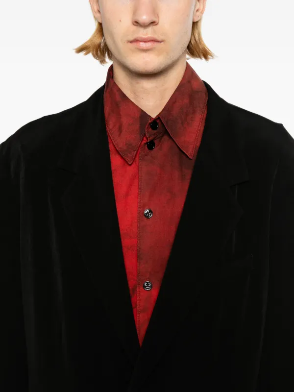Yohji Yamamoto Velvet single-breasted Jacket | Black | FARFETCH