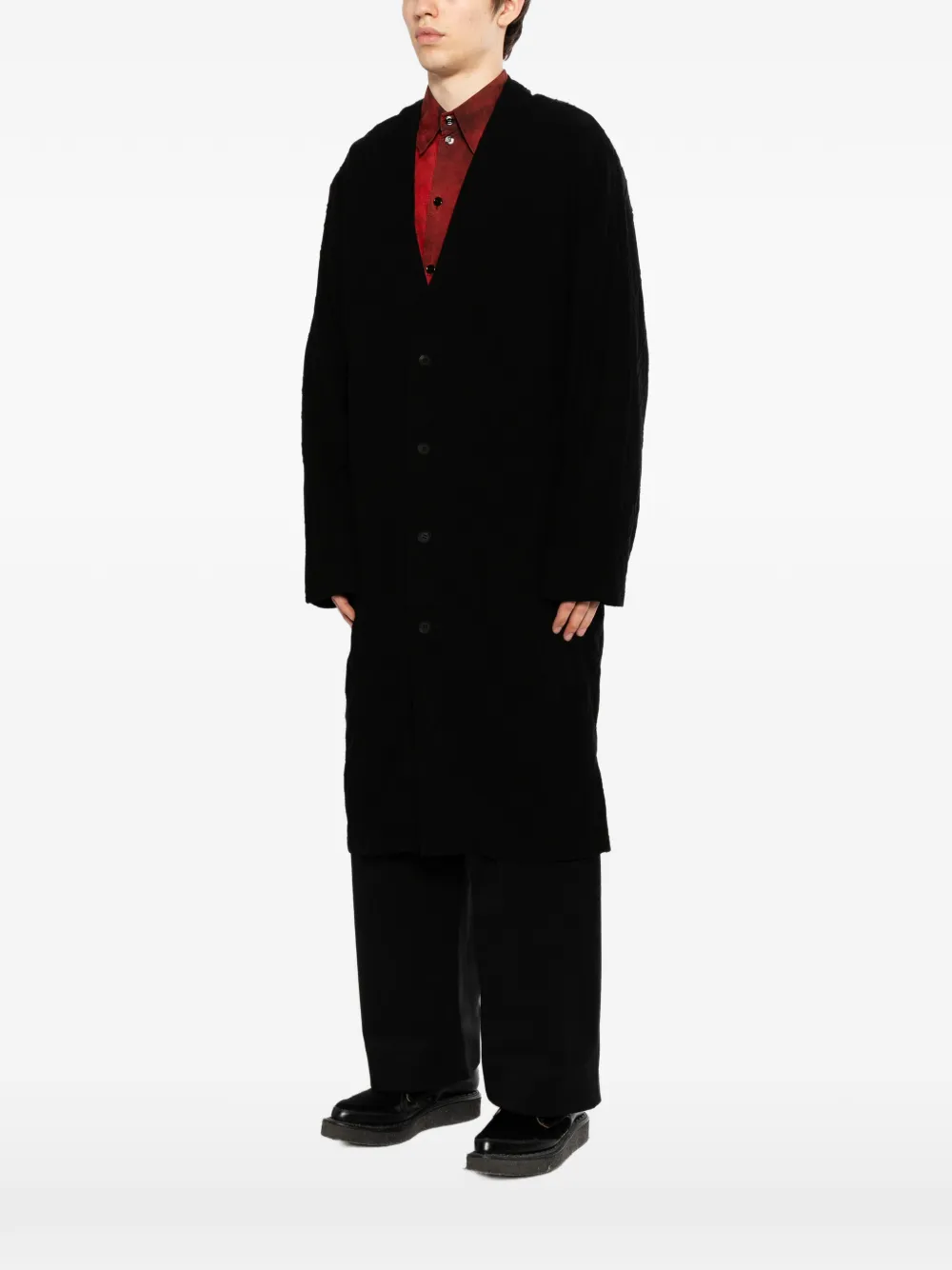  Yohji Yamamoto Button Quilted Jacket - Black 