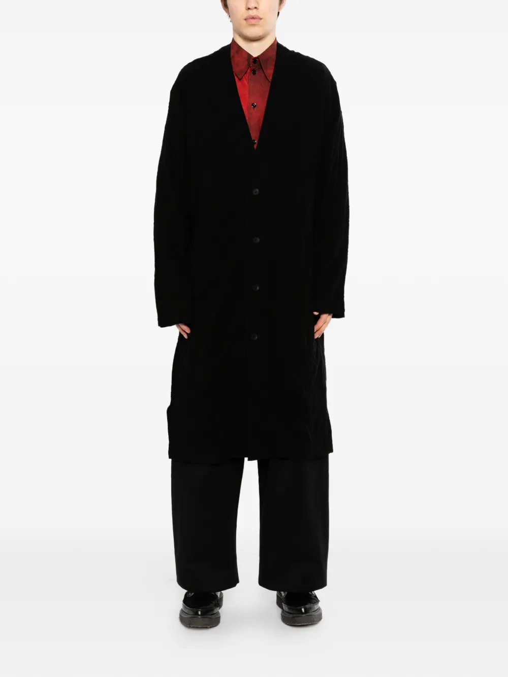  Yohji Yamamoto Button Quilted Jacket - Black 