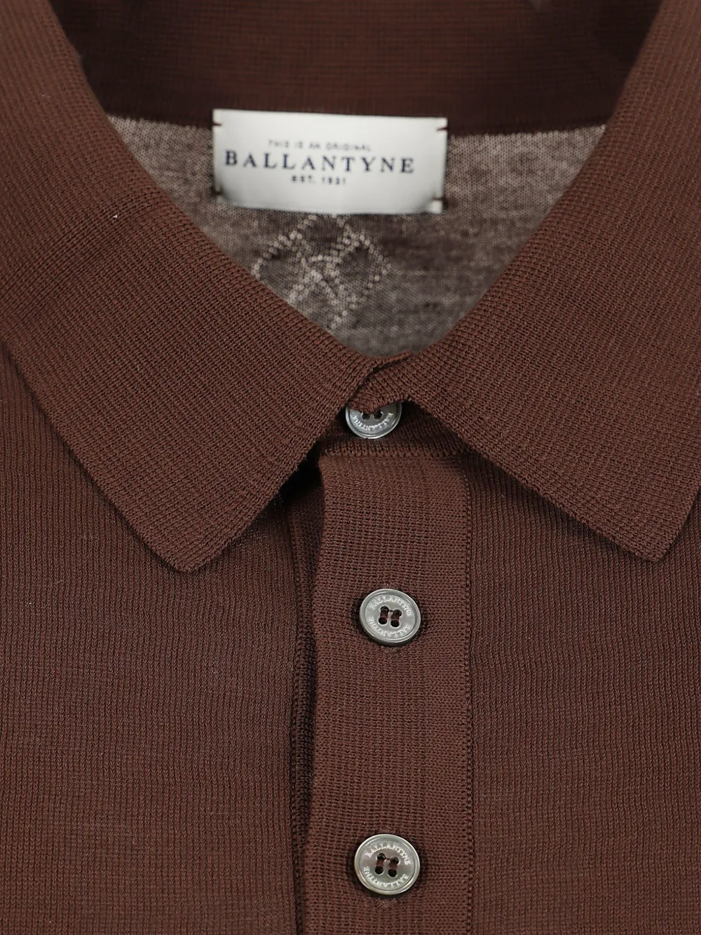 Ballantyne Poloshirt met knopen Bruin