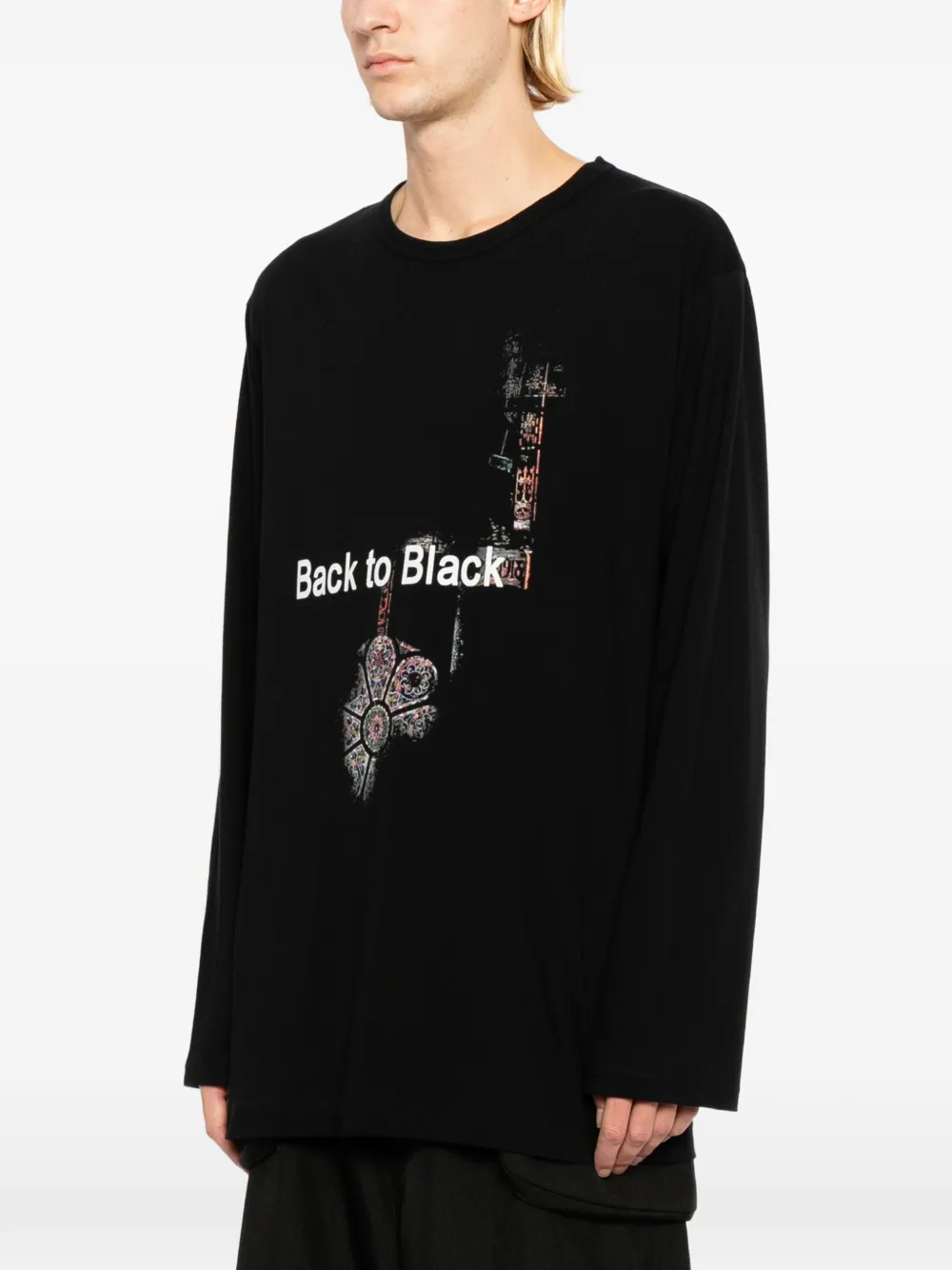 Yohji Yamamoto T-shirt met print Zwart