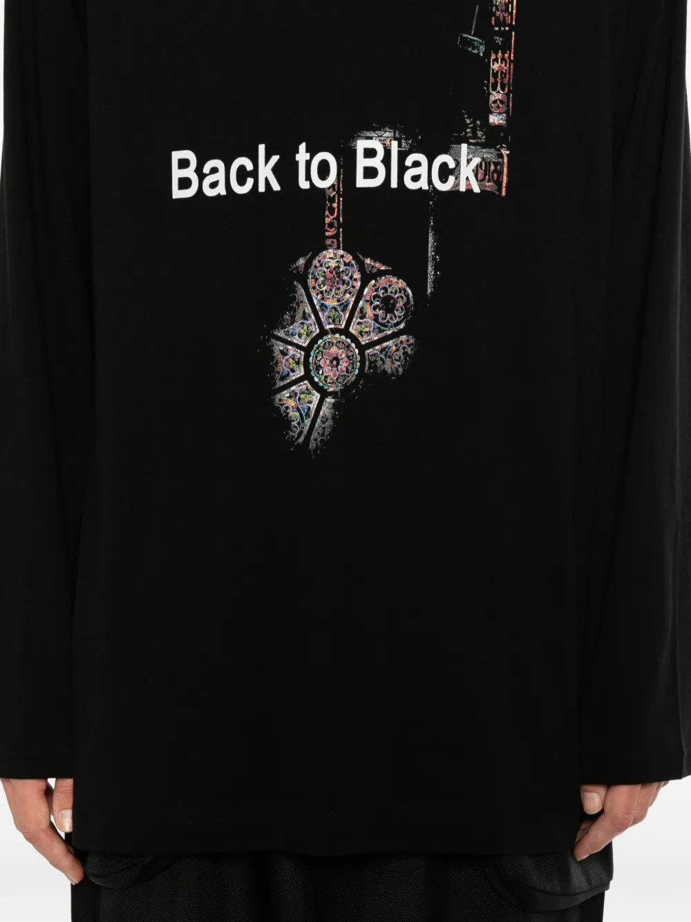Yohji Yamamoto T-shirt met print Zwart