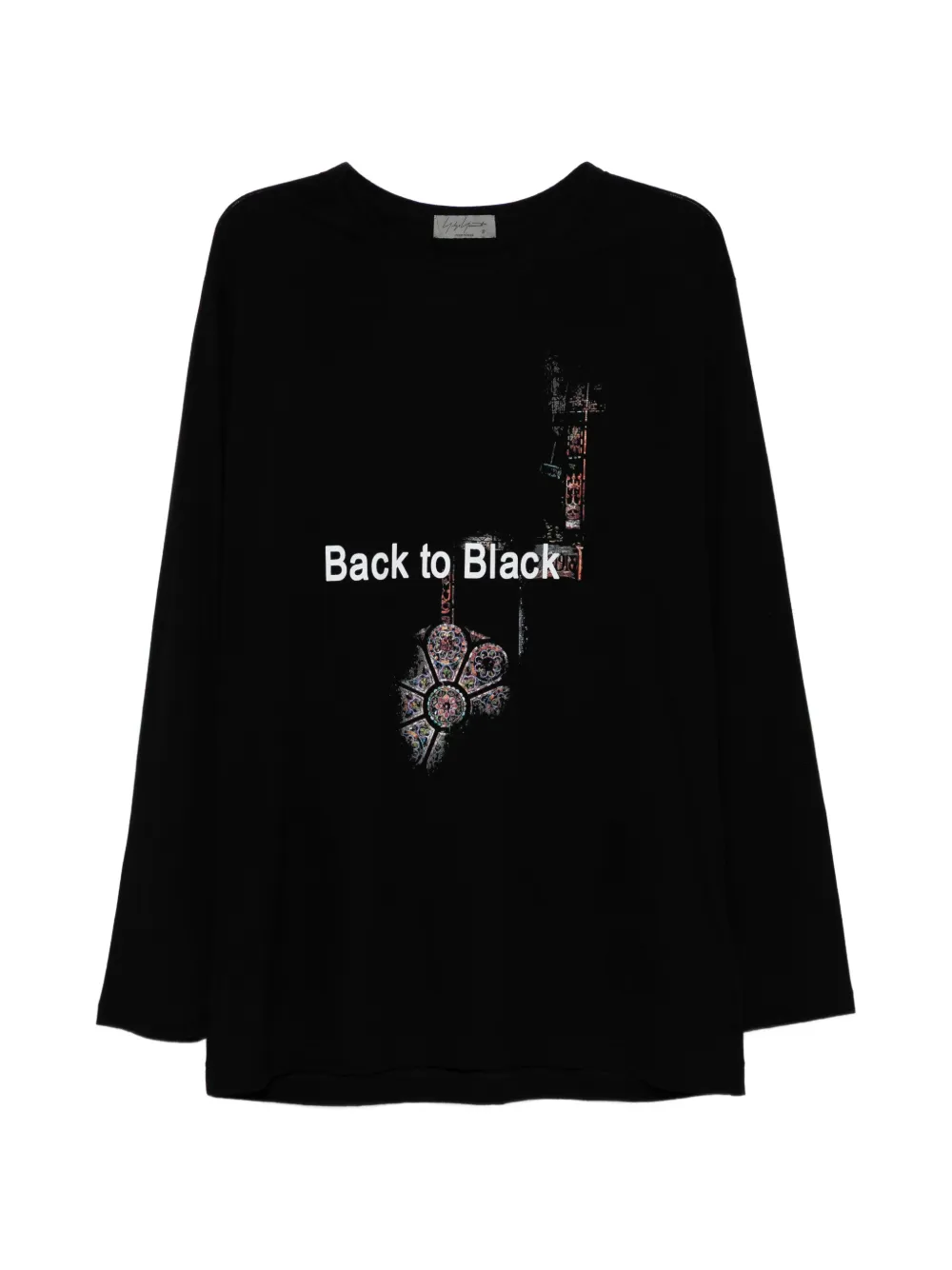 Yohji Yamamoto printed long-sleeve T-shirt - Nero