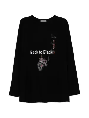 Ann Demeulemeester graphic-print long-sleeve Top | Black | FARFETCH