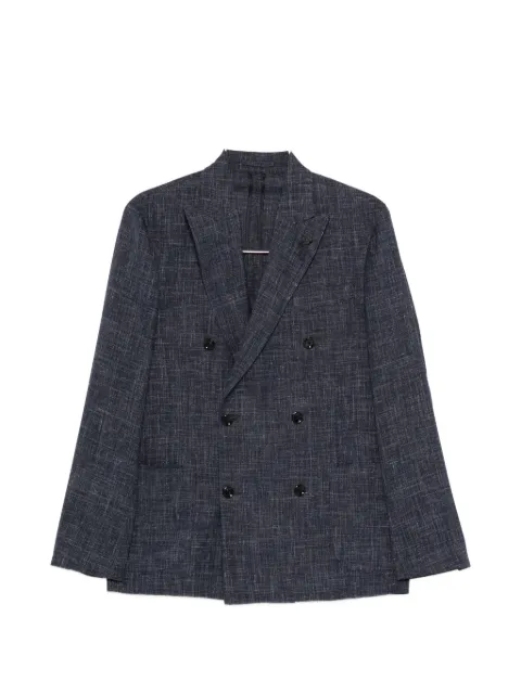 Lardini double-breasted slub-texture blazer