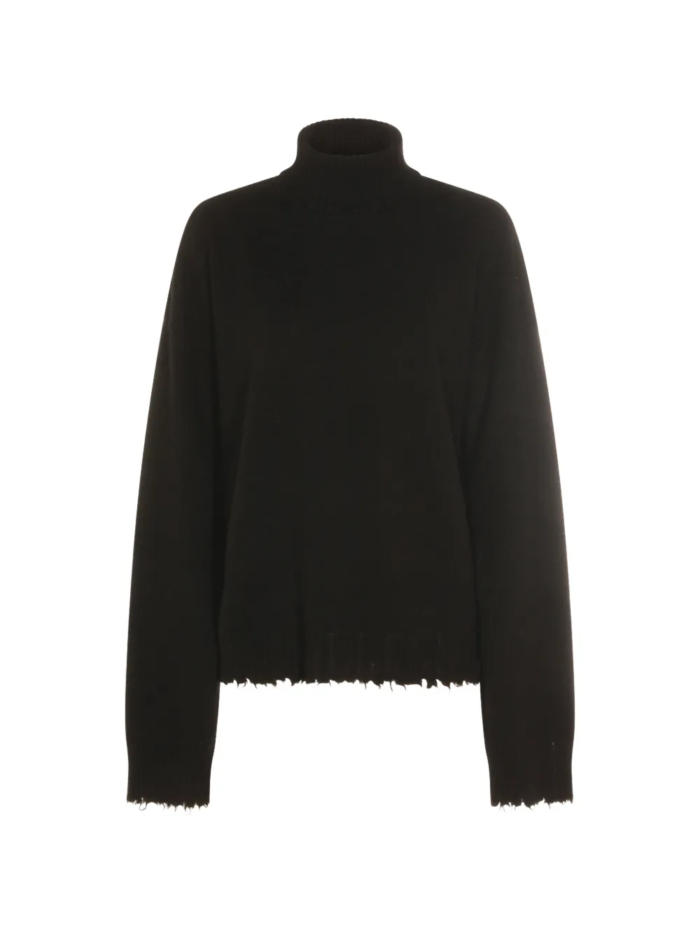 Uma Wang pull frangé à col roulé - Noir