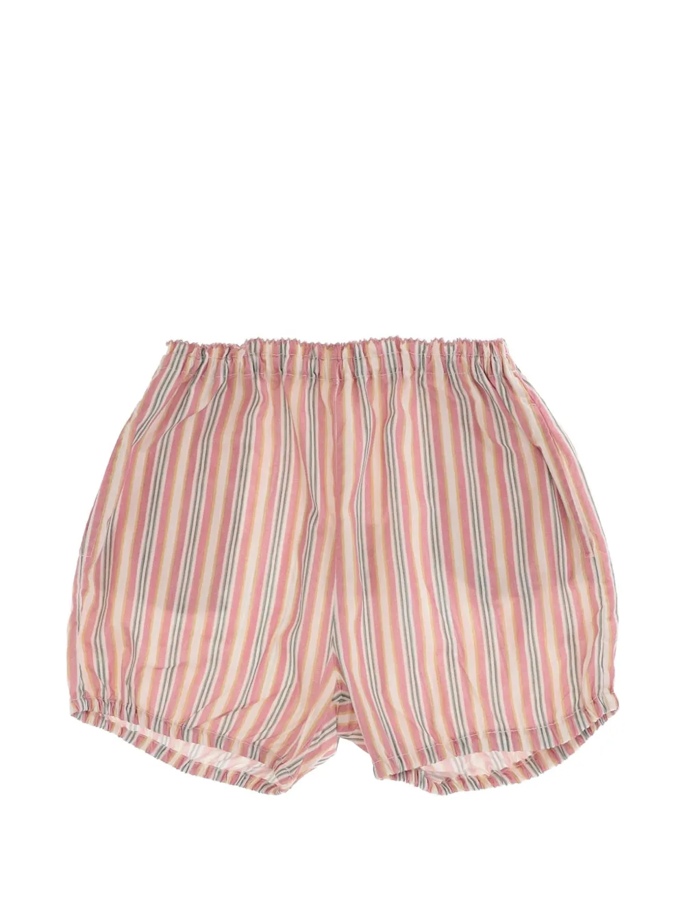 BABE & TESS elasticated-waistband striped cotton shorts - Rosa