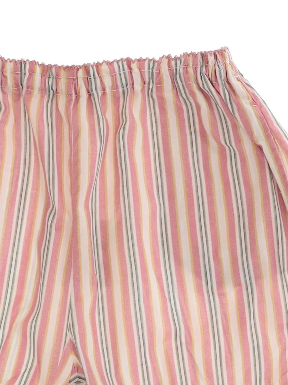  Babe & Tess Elasticated-waistband Striped Cotton Shorts - Pink 