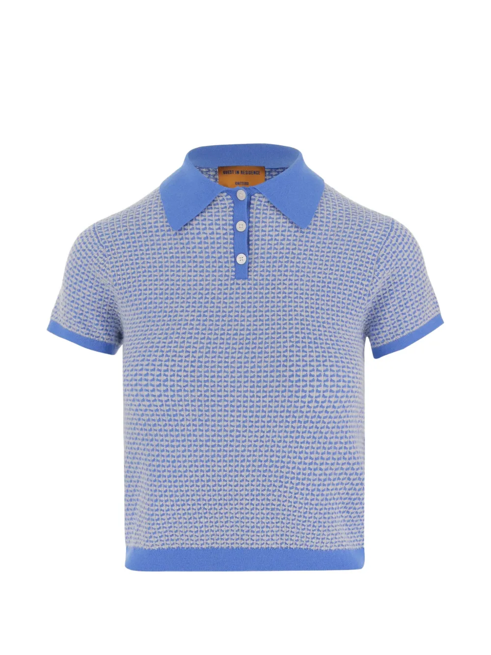 Guest In Residence Pique Shrunken cashmere polo shirt - Blu