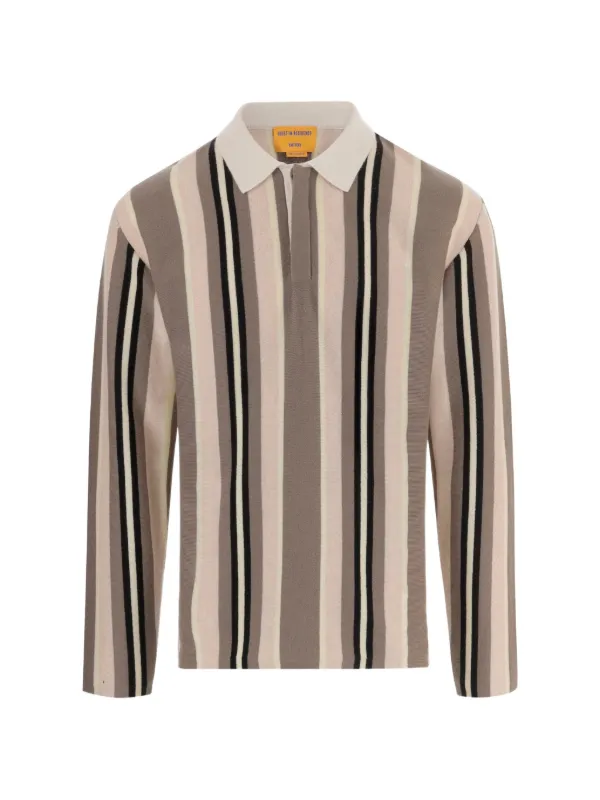 Guest In Residence Striped Rugby Polo Shirt in Neutrals