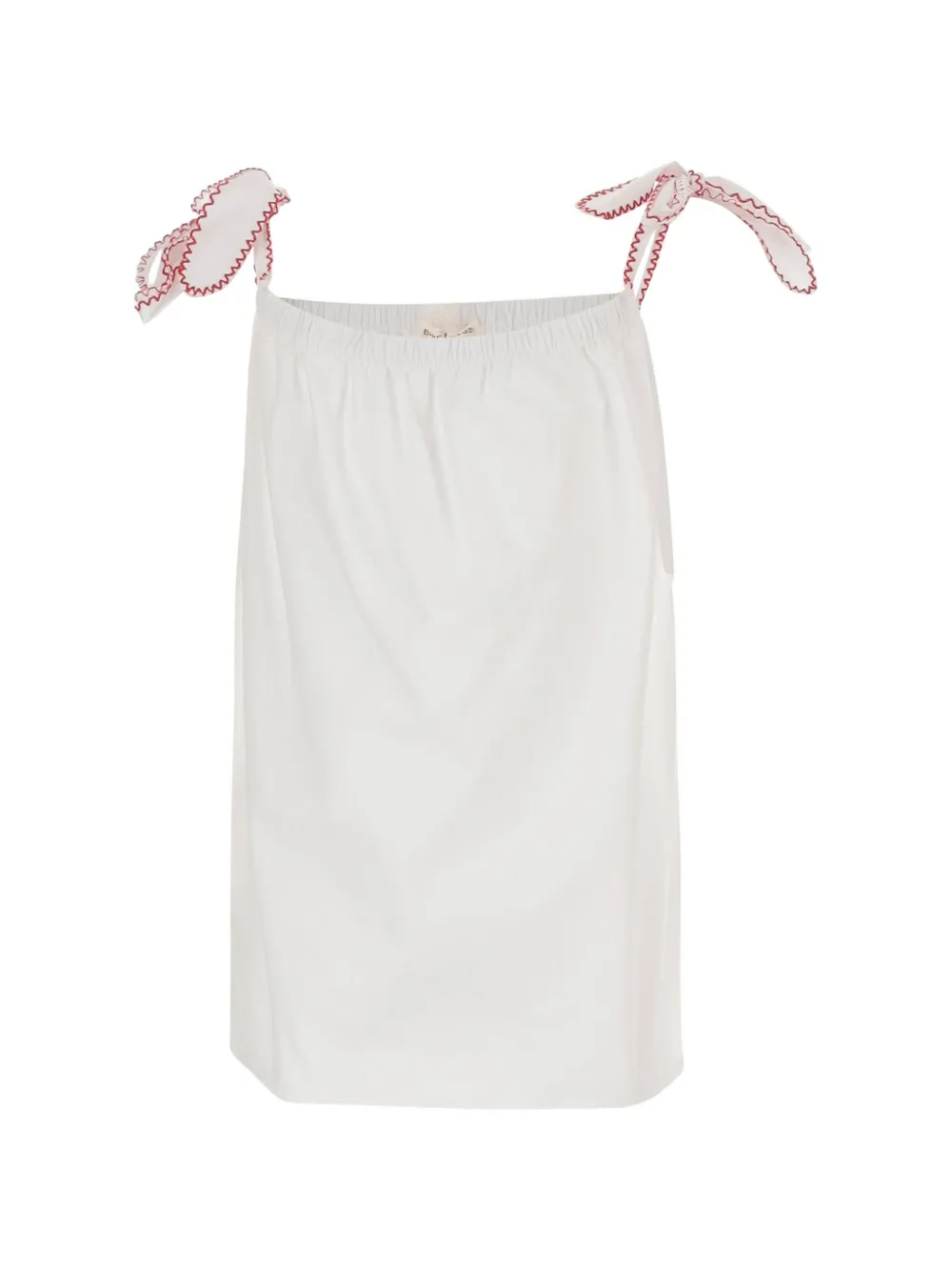 Babe And Tess embroidered-straps cotton top - Bianco