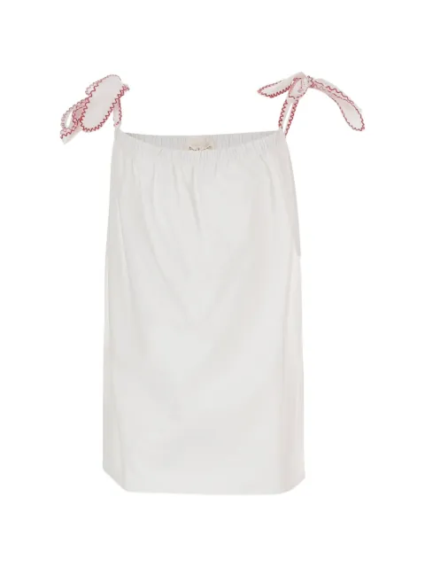 Babe And Tess embroidered-straps cotton top