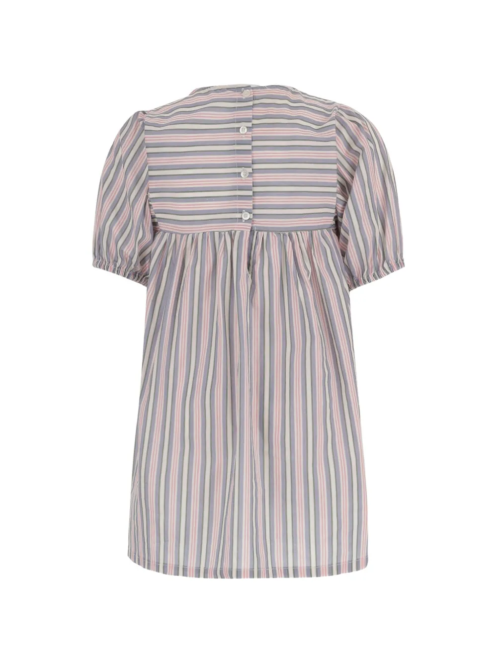  Babe And Tess Mandarin-collar Striped Dress - Pink 