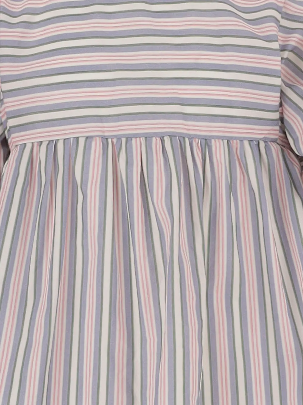  Babe And Tess Mandarin-collar Striped Dress - Pink 