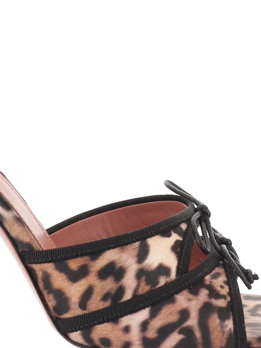 Amina Muaddi Eleonora 95mm leopard-print silk heeled pumps Bruin