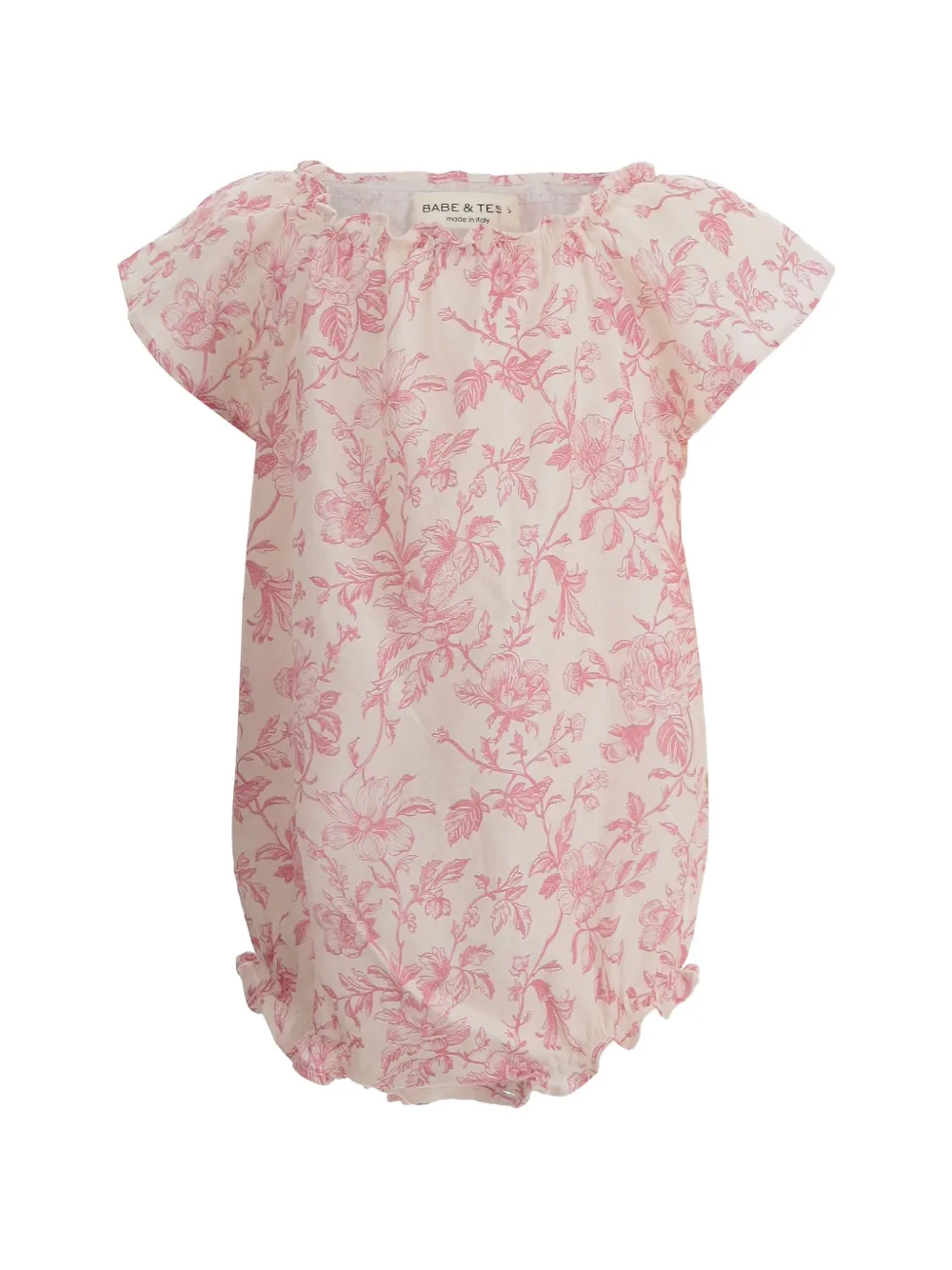 Babe And Tess ruffled floral-print linen dress - Rosa