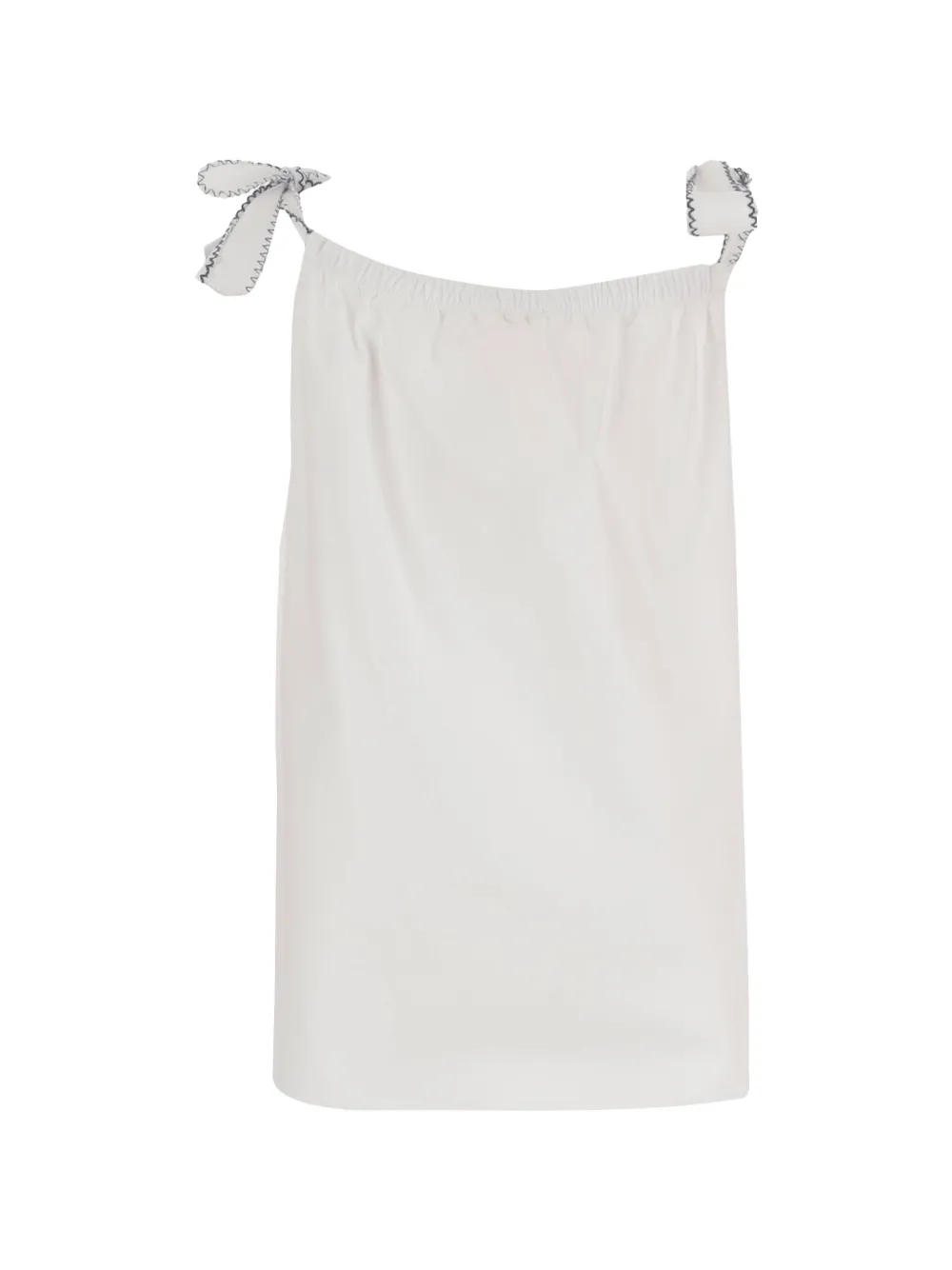  Babe And Tess Embroidered-strap Top - White 