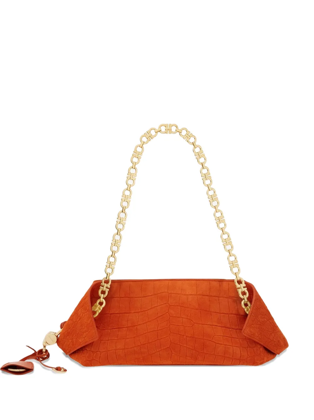 Ferragamo Gancini-chain shoulder bag - Arancione